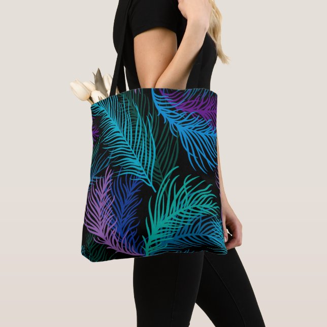 Bolsa Tote Folhas de Palm Multicolores (Close Up)