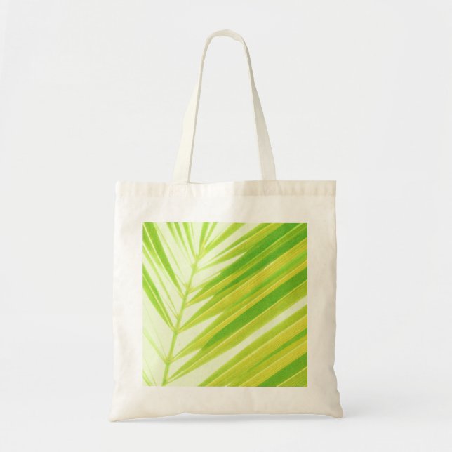 Bolsa Tote Folhas de Palma de Pastel Verde-Pálidas (Frente)