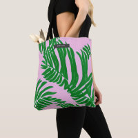 Folhas de Palma Tropicais Rosa e Verde