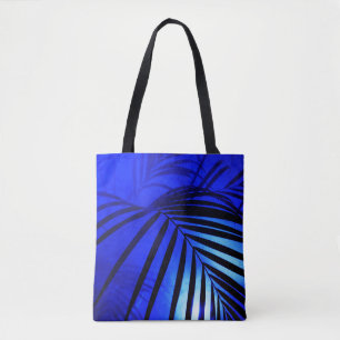 Bolsa Tote Folhas de palmeira ao luar moderno tropical