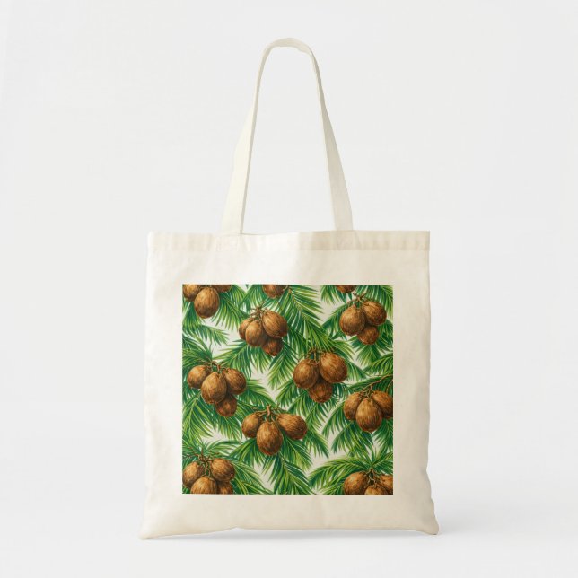 Bolsa Tote Folhas de Palmeira de Coco Padrão (Frente)