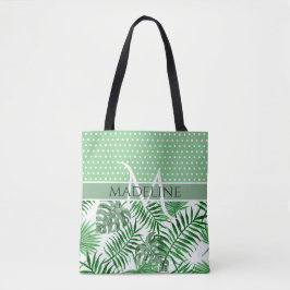 Bolsa Tote Folhas de Palmeira Personalizadas com Padrão de Po