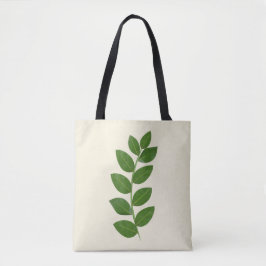 Bolsa Tote Folhas de Plantas Verdes Modernas