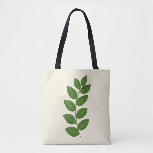 Bolsa Tote Folhas de Plantas Verdes Modernas (Frente)