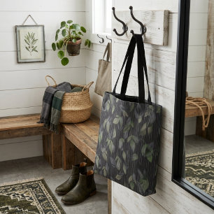 Bolsa Tote Folhas De Tecidos Noir E Estirpes