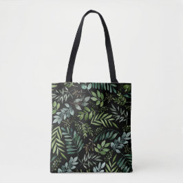 Bolsa Tote Folhas de verde de aquarela 