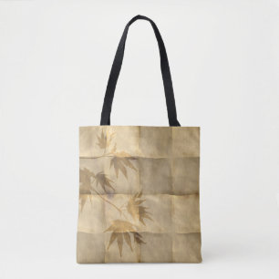 Bolsa Tote Folhas Douradas em papel-pergaminho elegante