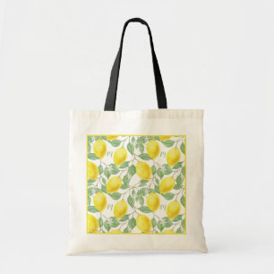 Bolsa Tote Folhas e flores de Frutas de limão de Vintage mon