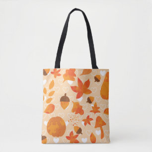 Bolsa Tote Folhas e loucos de outono. Linda mão da natureza