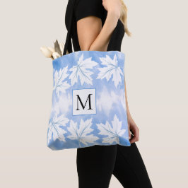 Bolsa Tote Folhas e monogramas de mapeamento de lavagem de aq