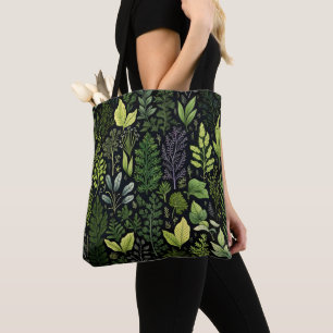 Bolsa Tote Folhas Escuras