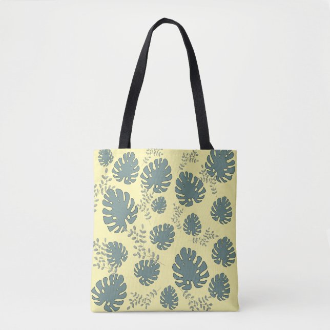 Bolsa Tote folhas grandes tropicais (Frente)