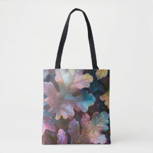 Bolsa Tote Folhas Mágicas Coloridas de Outono Arte Fantasia