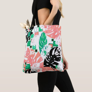 Bolsa Tote Folhas modernas da abstrato da selva tropical sem 