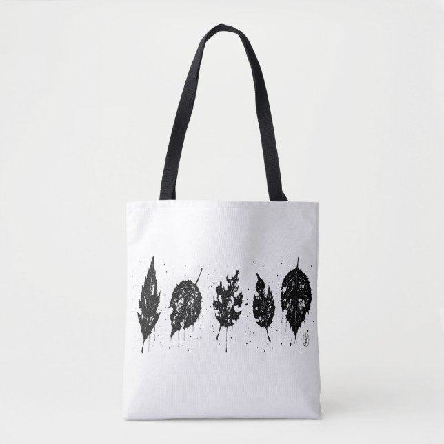 Bolsa Tote Folhas Mortas Prensadas a Tinta (Frente)
