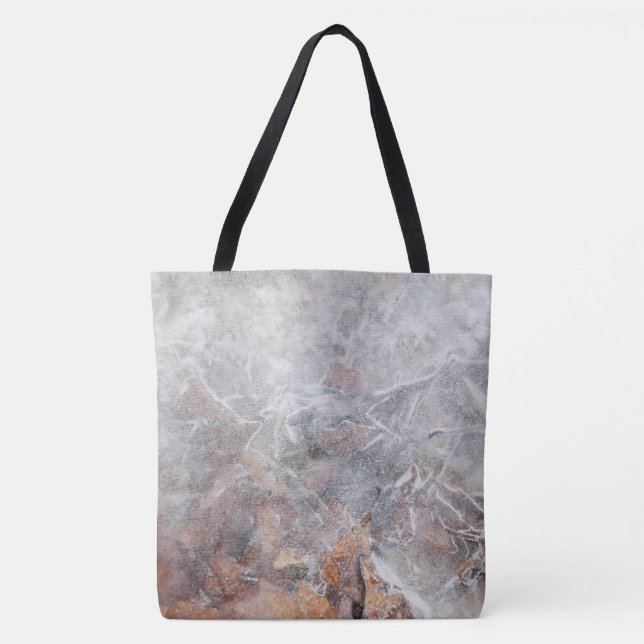 Bolsa Tote Folhas No Gelo (Dourado) (Frente)