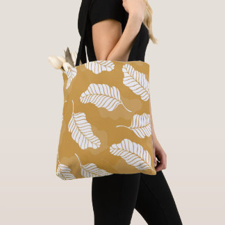 Bolsa Tote Folhas ouros E Brancas