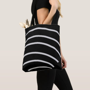 Bolsa Tote folhas pretas, azuis, simples e personalizadas adi