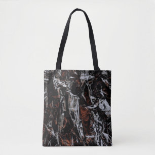 Bolsa Tote Folhas secas de cor castanha e branca
