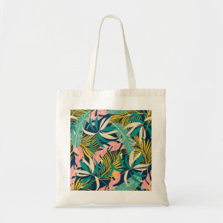 Bolsa Tote Folhas tropicais coloridas: padrão de verão.