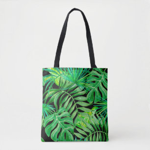 Bolsa Tote Folhas Tropicais De Aquarela: Elegância Sem Costur