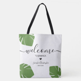 Bolsa Tote Folhas tropicais de boas-vindas Bag de destino