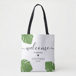 Bolsa Tote Folhas tropicais de boas-vindas Bag de destino