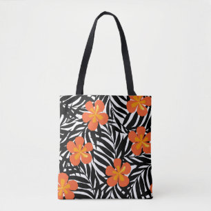 Bolsa Tote Folhas tropicais de palma, estilo vintage applique