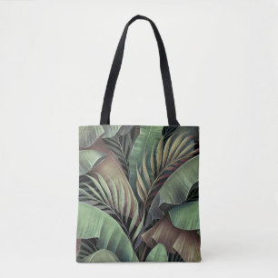 Bolsa Tote Folhas tropicais de palma, ilustração tridimension