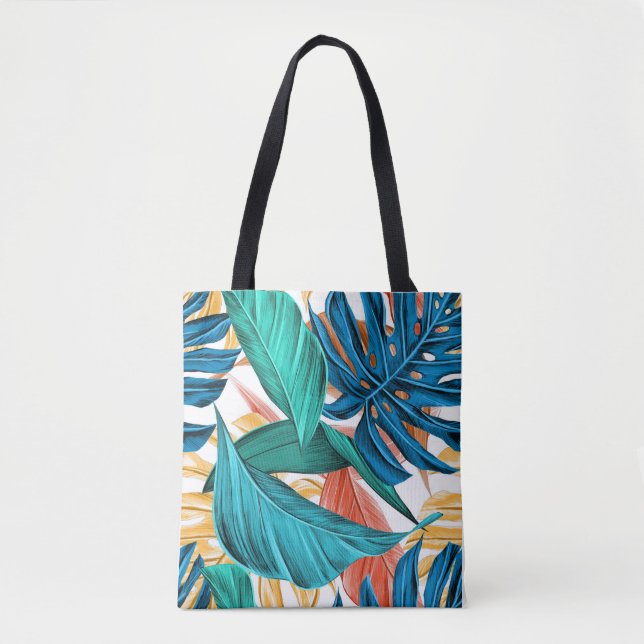 Bolsa Tote Folhas tropicais de palmeira (Frente)