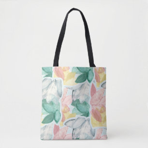 Bolsa Tote Folhas Tropicais de Pastel - Sobreposição