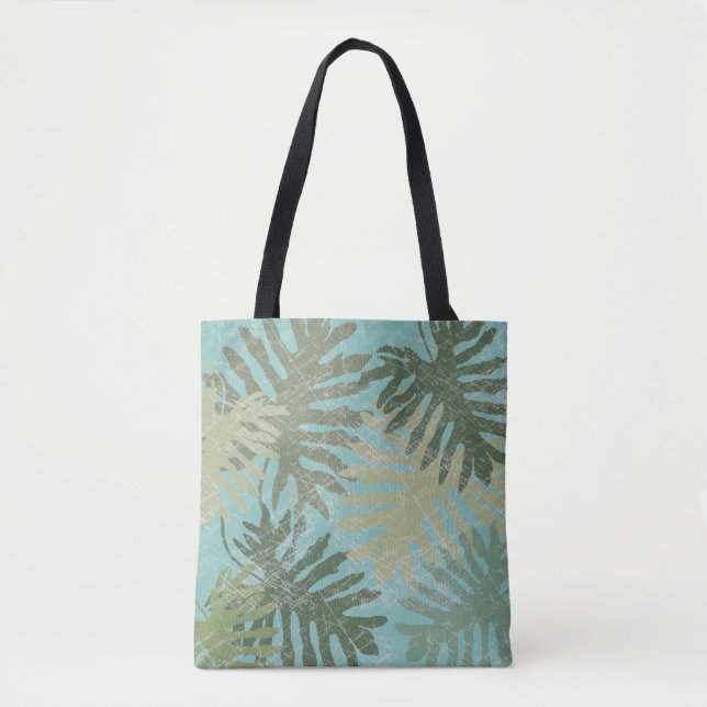 Bolsa Tote Folhas tropicais desbotadas (Frente)