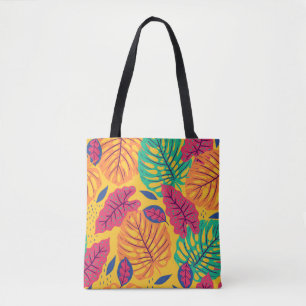 Bolsa Tote Folhas tropicais: gráfico de colheita de fundo ama
