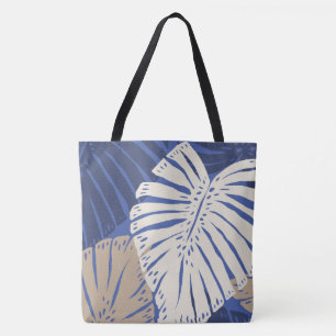 Bolsa Tote Folhas Tropicais Havaianas da Selva Monstera - Azu