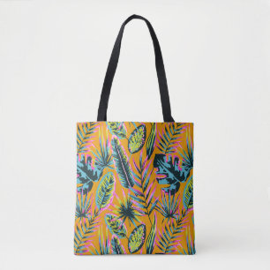 Bolsa Tote Folhas Tropicais Havaianas E Plantas Padrão-Impres