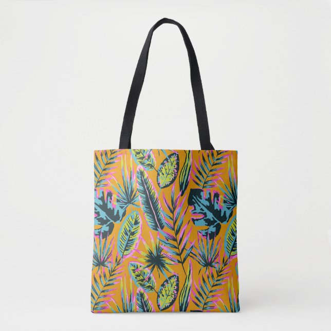 Bolsa Tote Folhas Tropicais Havaianas E Plantas Padrão-Impres (Frente)