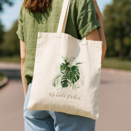 Bolsa Tote Folhas Tropicais Modernas Personalizadas