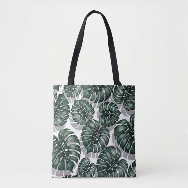 Bolsa Tote Folhas tropicais, monstera da selva (Frente)