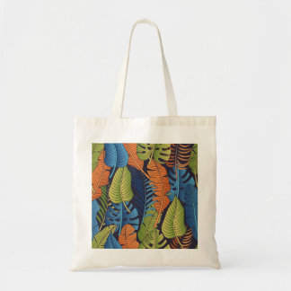 Bolsa Tote Folhas tropicais, padrão floral sem costura.