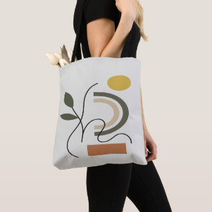 Bolsa Tote Folhas Verdes Abstrato