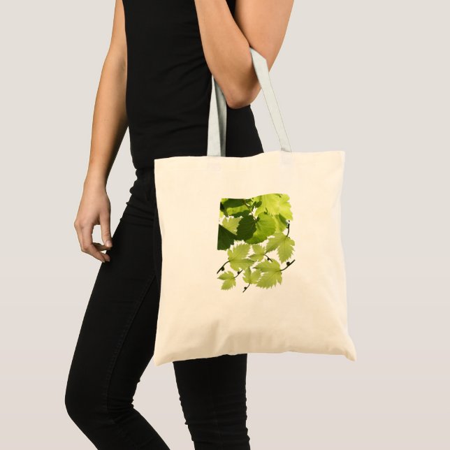 Bolsa Tote Folhas Verdes da Vinha de Grama (Frente (produto))