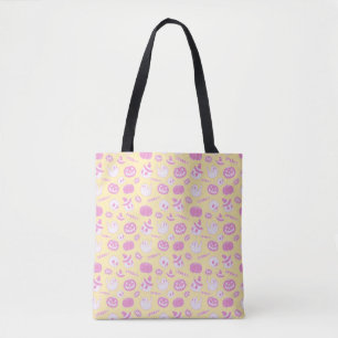 Bolsa Tote Folheto-rosa e Mestiço-Amarelo