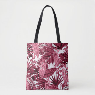 Bolsa Tote Foliage Watercolor Purple, Floral Sem Vista.