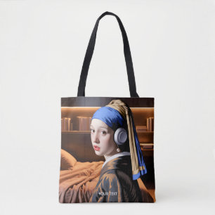 Bolsa Tote Fones de ouvido de Pérola de Menina Fantasia