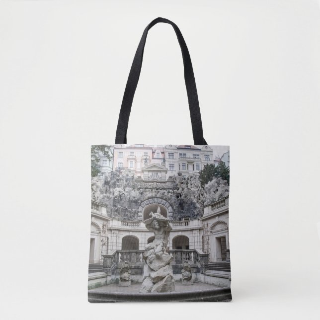 Bolsa Tote Fonte com estátua de Netuno em Praga (Frente)