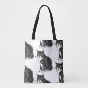 Bolsa Tote FooFooCat: Gato macio enorme do smoking