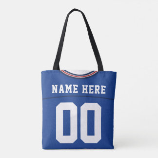 Bolsa Tote Football Jersey, Blue, Name & Number Modelo