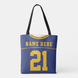 Bolsa Tote Football Jersey, Blue, Name & Number Modelo