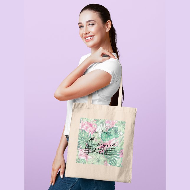 Bolsa Tote Fora de Tune Flamingo juntando-se a comilões (Criador carregado)