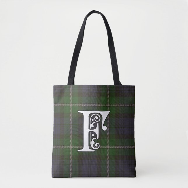 Bolsa Tote Forbes Clan Tartan Monograma (Frente)